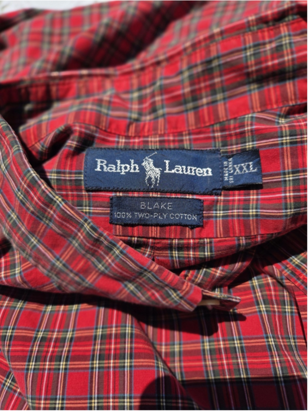 Ralph Lauren Blake Men’s XXL Red Tartan Plaid Button Down Shirt #1615 - Picture 5 of 7